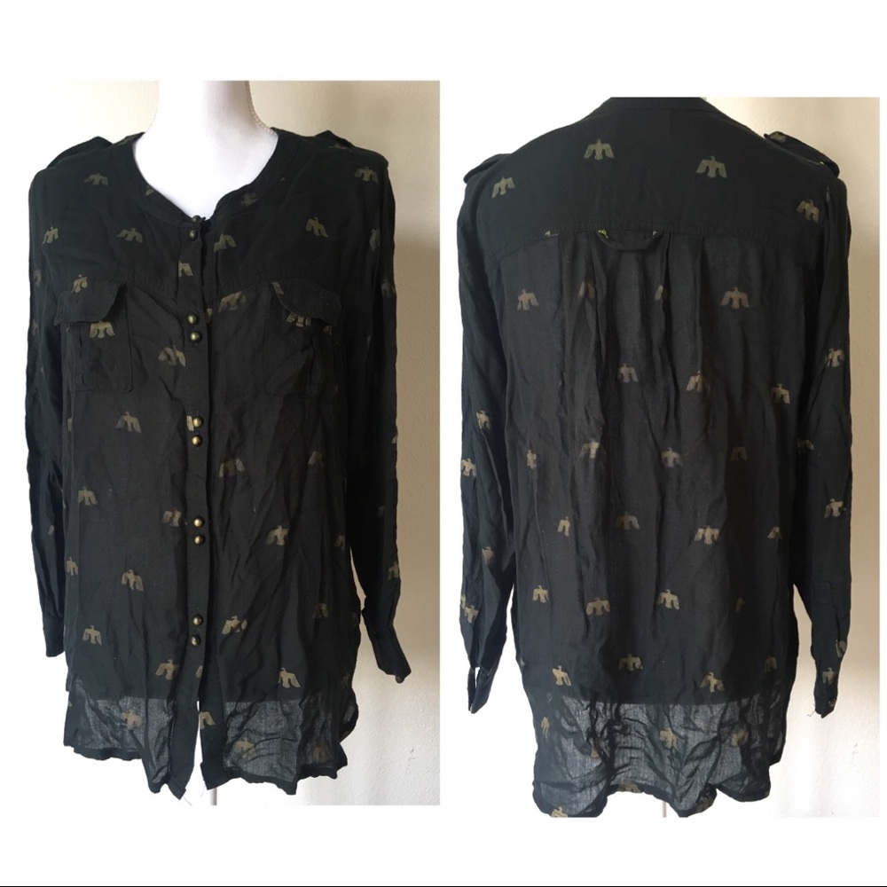 goddess of babylon blouse button down size small